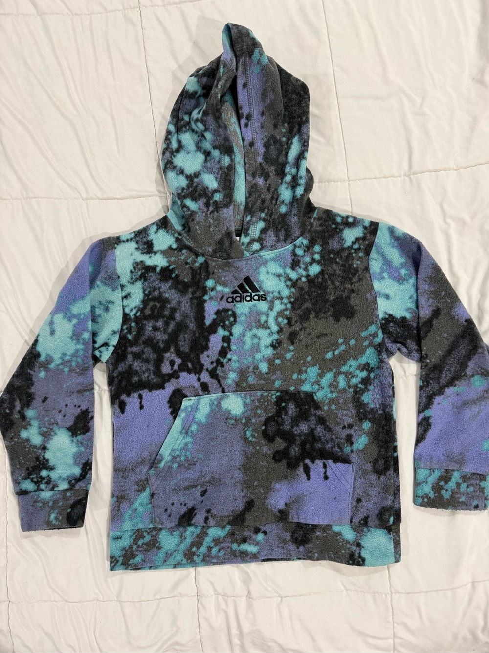 Adidas Kids Tie-Dye Hoodie - Black, Teal & Purple
